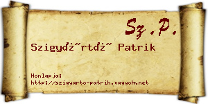 Szigyártó Patrik névjegykártya