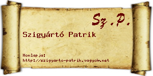 Szigyártó Patrik névjegykártya