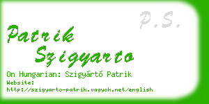 patrik szigyarto business card